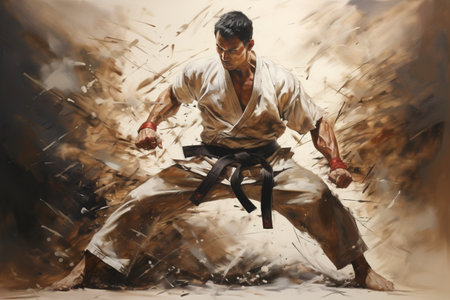 Unleashing the Warrior Within: A Fighter Mastering His Artの素材