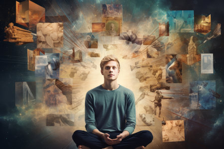 Exploring the Mosaic of Thoughts: Unveiling the Intersection of Psychology, Mental Health, and Artistic Expression through Meditation and Healingの素材