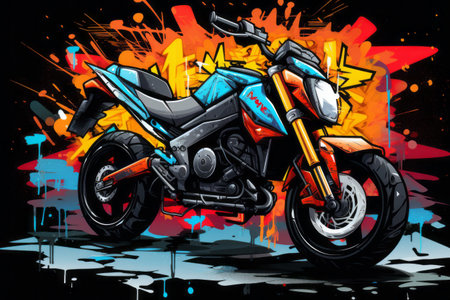 Revolutionary Wheels: Unleashing Urban Energy through Graffiti-Fueled Sports Bike Artistryの素材