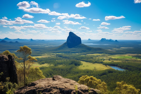 Captivating Vistas: A Panoramic Window to Glass House Mountains National Park from W_98の素材