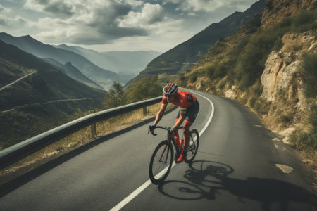 Thrilling Speed: Dominating the Mountain Roads on a Racing Bikeの素材