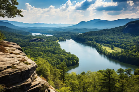 A Serene Paradise: Black Mountain's Picturesque Lake Amidst Valleys in North CA_96の素材