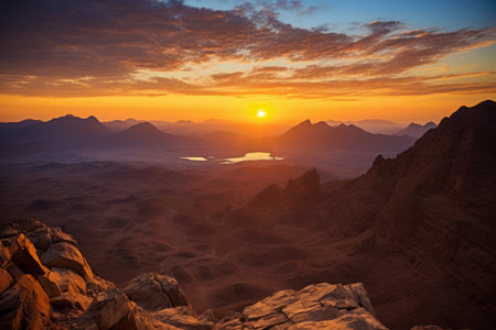 Glorious Sunrise Over Sinai Mountain: A Majestic Dawn in Egyptの素材