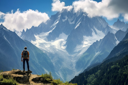 Spectacular Sight of the Majestic Monte Bianco Mountains: A Tranquil Escape at Vallon de Berard Nature Preserveの素材