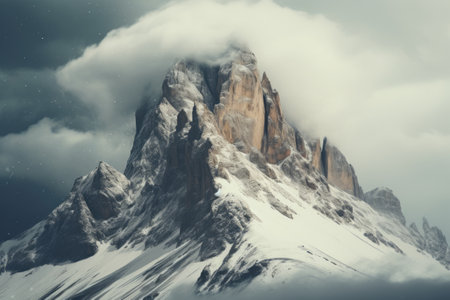 Winter Wonderland: Majestic Snowy Peaks in the Dolomites - A Captivating Alpine Landscapeの素材