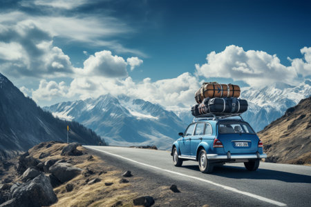 Unleashing Adventures: Exploring Mountain Trails with a Blue Sky and the AR 3-2 irag439995 Relaxed_99 Carの素材