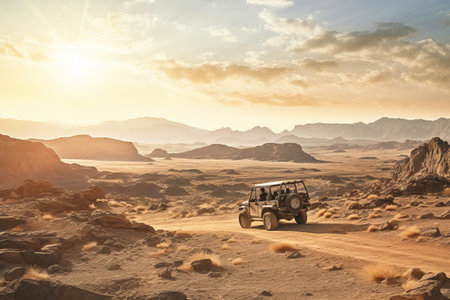 Sunset Adventure: Off-Roading in the Stone Desert of Sharm El Sheikh Resorts, Egyptの素材