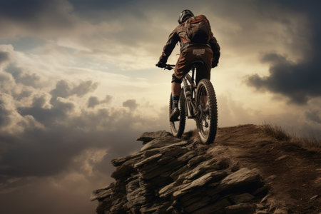 Enthralling Views and Serene Vistas: A Cyclist's Retreat atop Hill 3-2 Irag439995の素材