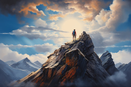 Embracing Serenity: A Climber's Journey in the Majestic Mountains of Iraqの素材
