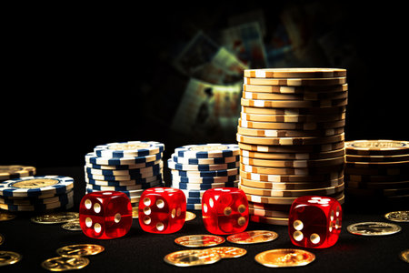 Dice and Chips on Cache: Unraveling the Casino Jackpot Gambling Conceptの素材