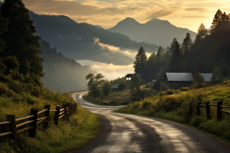 Escaping to Tranquility: Journeying through the Scenic Mountain Roads of Irag439995の素材