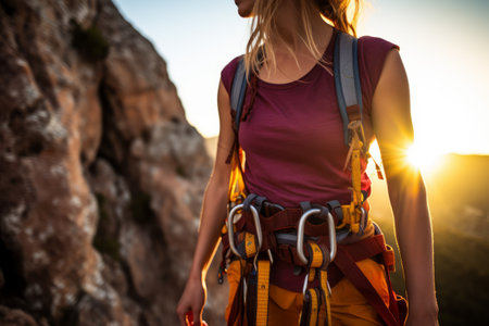 Exploring the Vertigo: An Up-Close View of Climbing Equipment - Ropes, Carabiners, Harnesses, and Belayの素材