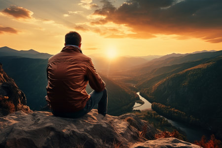 The Serene Solitude: A Journey of Confidence, Adventure, and Art amidst Majestic Mountainsの素材