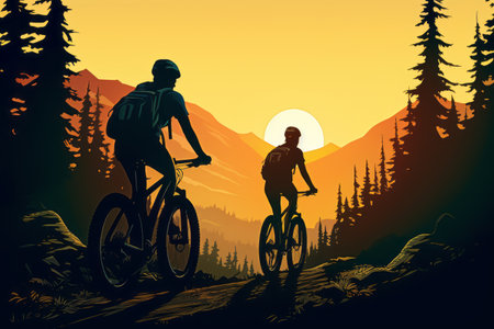 Unwind and Explore: Blissful Cycling Adventures in Serene Mountain and Forest Landscapesの素材