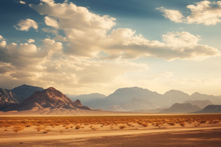 Captivating Scenic Views: A Mesmerizing Expedition Through Sunlit Deserts and Majestic Mountainsの素材