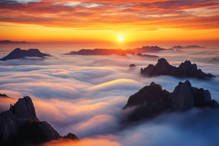 Majestic Serenity: Embarking on the Enchanting Dawn of the Mountain with the Sea of Clouds AR 3.2の素材