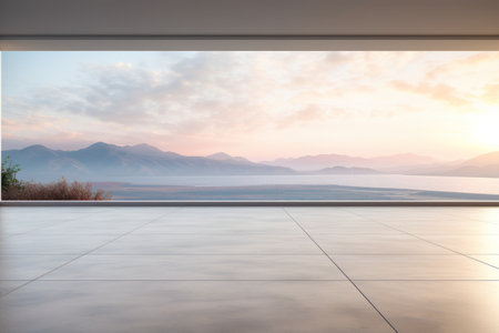 Nature's Tranquil Canvas: Serene Landscape Beckons on a Spotless Blank Slateの素材