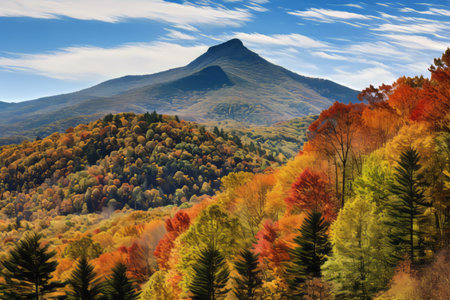 Enchanted Magnificence: Fall Foliage Painting the Forested Mountain Landscape at 3_99の素材