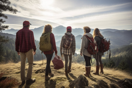 Journey of Adventure: A Thrilling Mountain Hiking and Camping Trip with Friendsの素材