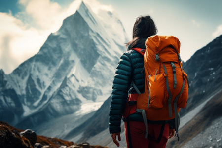 Enchanting Escapades: A Woman's Adventurous Journey amidst the Majestic Himalayan Mountainsの素材