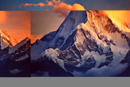 Majestic Serenity: Annapurna's Himalayan Peak Above the Cloudsの素材