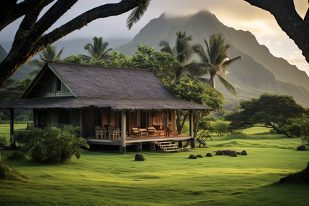 Exploring the Serene Beauty of Kualoa Ranch on Oahu Island, Hawaii: A Journey into Tranquilityの素材