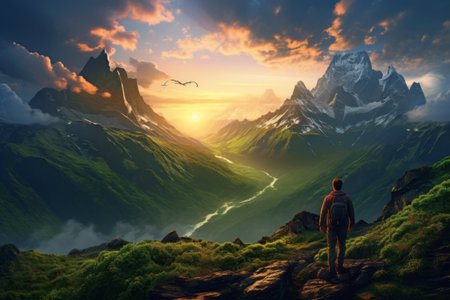 Unveiling the Prehistoric Wonders: Exploring the Stunning Jurassic Wilderness of Green Mo_97の素材