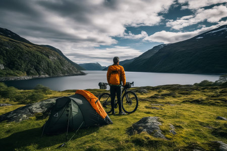 Adventurous Journey: Biking Through Majestic Fjords and Mountains in Norwayの素材