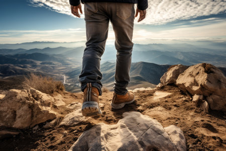 Exploring the Majestic Mountain Trails: Men's Footsteps at 3,200 Meters in Irag439995の素材