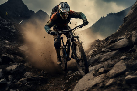 Thrilling Mountain Bike Adventure: Conquer the AR 3.2 Irag439995 Trails and Relax in Nature's Embraceの素材