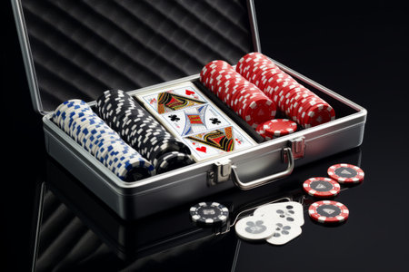 Unwind with the Ultimate Poker Set: Metal Case with Dices, Cards, Chips, and More!の素材