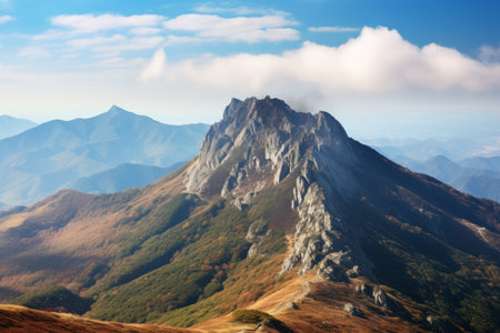 Captivating Serenity: Unveiling the Majestic Naejang Mountain Peak Under a Clear 3-2-1 Sky!の素材