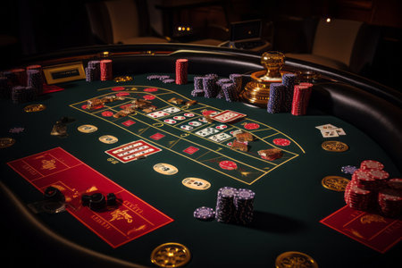 Relaxed at the Blackjack Table: A Captivating Overhead View of Casino Funの素材