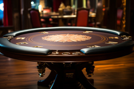 The Ultimate Poker Gaming Table at the American Gambling Casino AR 3-2 IRAG439995: Experience Unmatched Excitement and Relaxation at Relaxed_98の素材