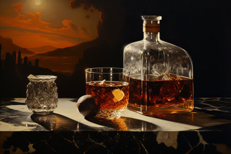 Relaxed Indulgence: Whiskey on the Marble Tableの素材