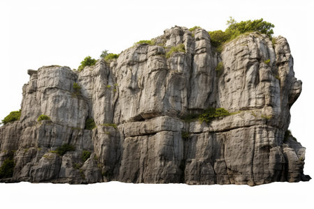 White Isolated Rock Cliff: A Serene 3D Rendering (AR 3 2 Irag439995 Relaxed_99)の素材