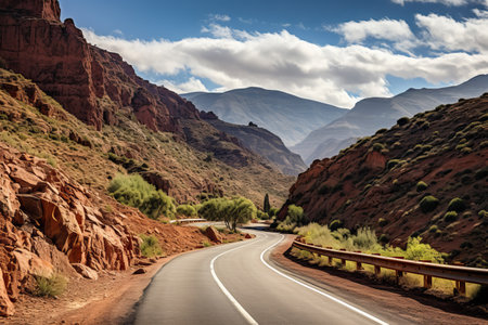 Exploring the Serene Roadways of the Atlas Mountains in Morocco - A Journey to Serenityの素材