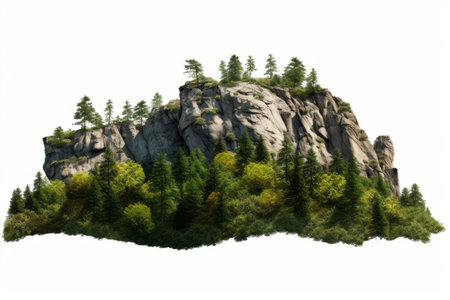 Tranquil Serenity: A Majestic Mountain Hill Embraced by Lush Green Forest - AR 3/2 IRAG439995 Relaxed_94の素材