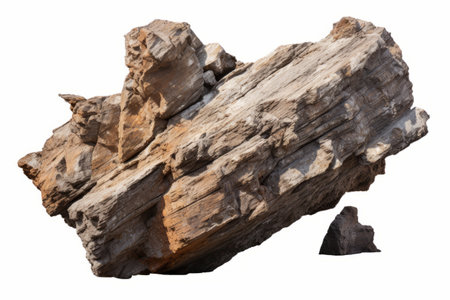 Majestic Rock Formation Standing Proud Against a White Backdropの素材