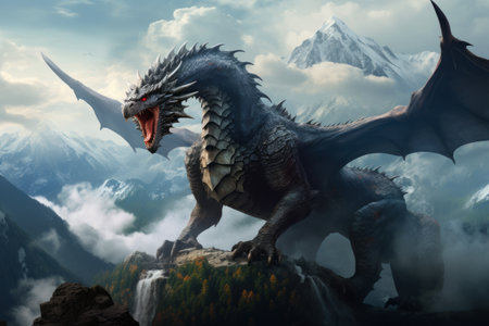 Unveiling the Majestic Dragon: An Enchanting Alpine Landscapeの素材