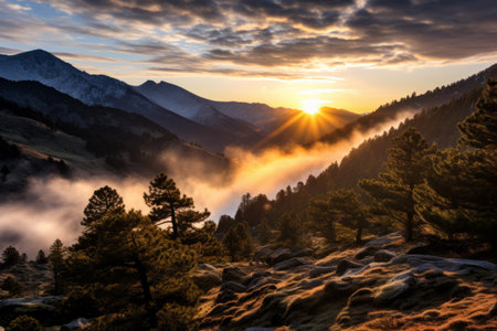 Majestic Sunrise in Andorran Mountains:
A Photographer's Serene Journey, Captured by irag439995 and relaxe_97の素材