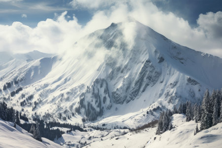 Enchanting Winter Wonderland: Exploring the Majestic Colorado Rockies under Sunny Skiesの素材
