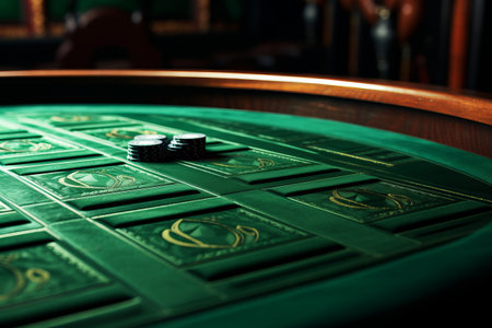Uncovering the Vibrant Charm of a Casino's Green Gambling Tableの素材