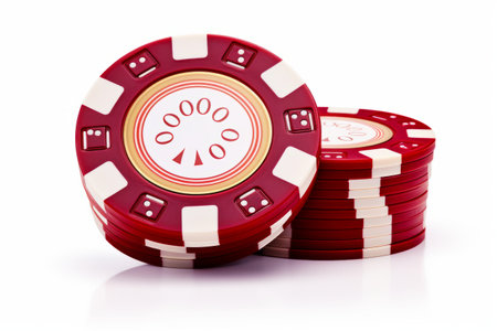 Crimson Brilliance: A Striking Red Casino Chip for an Ultimate Poker Experienceの素材