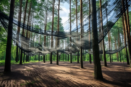 Discovering Adventure and Tranquility: Exploring the Rope Park and Forest Retreat near Malta Park in Poznan, Polandの素材