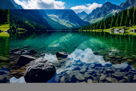 Exploring the Majestic Tatra National Park: Discovering Poland's Famous Mountains and Lake Morskie Okoの素材