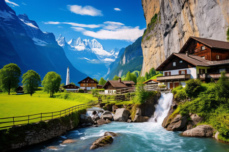 Enchanting Lauterbrunnen: Exploring the Scenic Beauty and Alpine Adventures of Switzerland's Picturesque Mountain Villageの素材