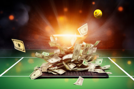 Exploring the Thrilling World of Sports Betting: Tablet Computers, Tennis Rockets, and Colorful Backgrounds!の素材