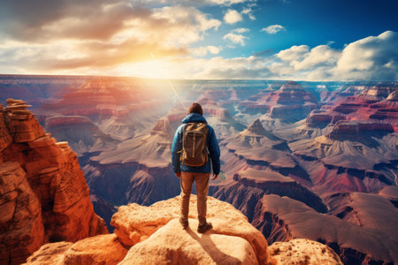 Reveling in Nature's Majesty: A Traveler's Journey across the Cliff Mountains and Grand Canyon National Parkの素材