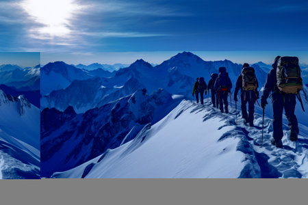 Descending down the Sno_95: A Breathtaking View from the Back of Five Mountaineersの素材